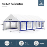MFSTUDIO 16'x32' Party Tent, Outdoor Heavy Duty Party Tents with Removable Sidewalls, Large Canopy Tent Shelter for Outdoor Events Wedding Birthday, Blue MFSTUDIO