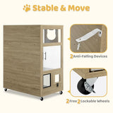 Lovupet Wooden Cat House with Scratching Posts, Luxury Large Cat Condo with Lockable Wheels, Indoor Kitten Cage with Escape Door, GC11 Lovupet
