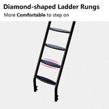 AnwickNomo Heavy Duty Steel Twin Over Full Bunk Bed, Beds for Kids Adults Teens Bed with Stairs & Flat Rungs, Metal Slat Support, No Box Spring Needed (Black), Bunk Bed 54azz AnwickNomo