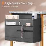 ODK Study Computer Desk 40 inch Home Office Writing Small Desk, Modern Simple Style PC Table with Storage Bag and Headphone Hook, White Marble + Gold Leg ODK