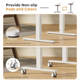 JOY worker Small Electric Standing Desk, 40" x 20" Whole Glass Piece Height Adjustable Desk with Memory Controller, White Sit to Stand Desk Workstation for Home Office JOY worker