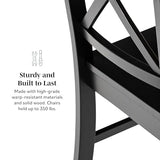 Walker Edison Modern Farmhouse Wood X-Back Armless Dining Chairs Kitchen, Set of 2, Black Walker Edison