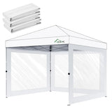 Acepic Clear Canopy Sidewalls for 10x10 Pop Up Tent, Transparent Window Curtain Cloth, 8 Mil PVC Enclosure Fabric with Zipper, 3Pack Sidewalls Only, (White) Acepic