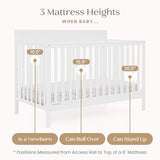 Delta Children Isabelle 6-in-1 Convertible Crib, Converts to Toddler Bed, Daybed, Sofa & Full Bed With/Without Footbaord, Fits Standard Crib Mattress, 3 Mattress Heights for Baby Nursery, Bianca White