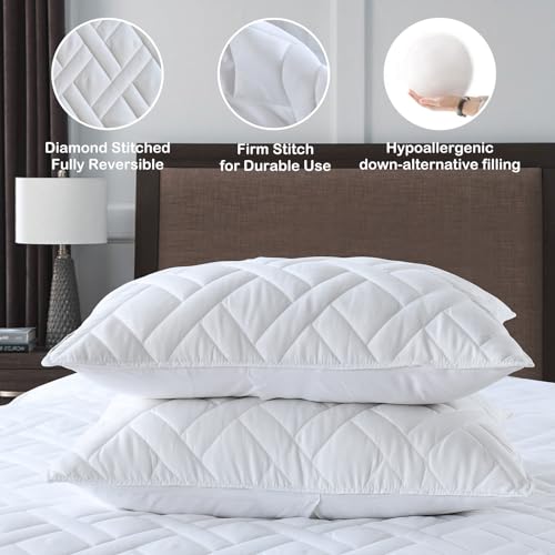 HORIMOTE HOME Quilt Set Twin Size White, Classic Geometric Diamond Stitched Pattern, Ultra Soft Microfiber Lightweight Bedding Set Bedspread Coverlet for All Season (1 Quilt and 1 Pillow Sham) HORIMOTE HOME