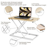 Omhuzsyo standing desk converter Stand up office desk riser on the desktop is suitable for use in laptops and single monitor work consoles, home offices, and can be adjusted in height(Log Color) Omhuzsyo
