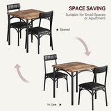 SLEKVERSA 3-Piece Dining Table Set for 2, Kitchen Table Set with 2 Upholstered Chairs, Square Dining Table Set for Apartment, Studio, Small Space, Brown SLEKVERSA