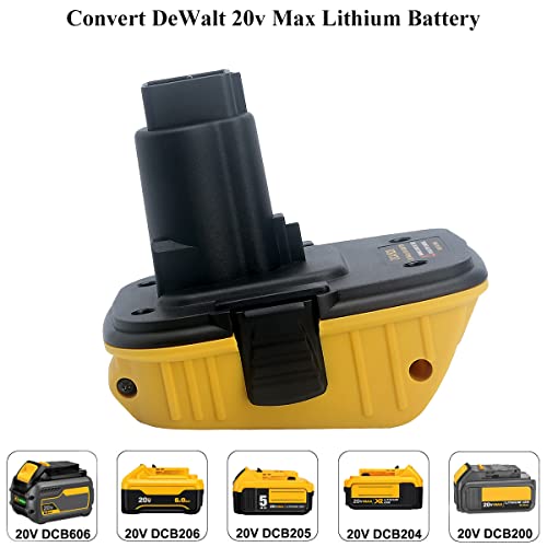 Qbmel 2-Packs DCA1820 18V to 20V Battery Adapter Replace for 20V MAX Lithium Battery DCB200 DCB203 DCB204 DCB205 DCB206 for 18Volts Tools NiCad & NiMh Battery DC9096 DW9096 DC9098 DW9099 Qbmel