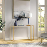 Beck 48'' Wide Hexagonal Console Table in Brass Henn&Hart