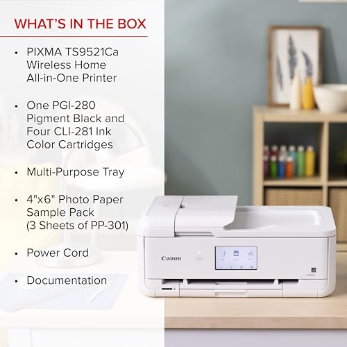 Canon PIXMA TS9521Ca – Wireless Home All-in-One Inkjet Printer