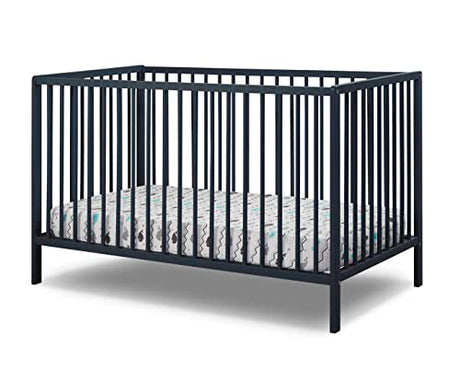 Sorelle Furniture Happy Crib 3-in-1 Convertible Crib, Made of Sustainable Beech Wood, Wooden Baby Bed, Toddler Bed and Child’s Daybed, Simplistic Nursery Furniture (Midnight) Sorelle