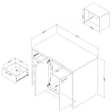 South Shore Myro Kitchen Island, Faux Black Stone and White South Shore