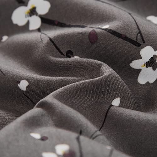WONGS BEDDING 7 Pieces Comforter Set Full, Floral Bed in a Bag Comforter Reversible Flower Plum Bedding Set Full Size（1 Comforter,2 Pillowcase,2 Pillow Shames,1 Flat Sheet,1 Fitted Sheet） WONGS BEDDING