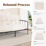 8" Futon Mattress Full Size, Floor Mattress for Adults, Foldable Sofa Couch Bed with Shredded Foam Filling, Comfy Sleeping Mat for Guest, Camping, Dorm, White(Frame Not Included), 54" x 80" Bliss Homey