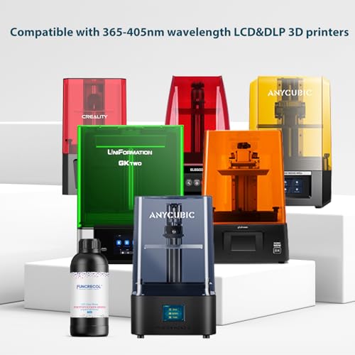 FUNCRECOL 3D Printer Resin Clear, High Precision Fast UV-Curing 3D Resin 405nm for LCD/DLP/MSLA Resin 3D Printer, Low Odor 3D Printing Resin Clear Yellow 1KG