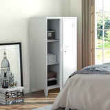 Epochsteele Metal Locker Storage Cabinet Locking Storage Cabinet with Door and Removable Shelves Narrow Storage Cabinet for Kitchen Pantry Bathroom (White) Epochsteele