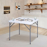 Lakhow 34" Square Folding Table with Resin Top, Plastic Folding Card Table with Collapsible Legs for Adults Indoor Outdoor Use, White Lakhow