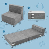 NAIZEA Kids Folding Sofa Bed- Floor Mattress for Kids, Fold Up Sofa Futon Beds, Child Foldable Mattress Floor Bed Folding Couch Trifold Mattresses for Playroom NAIZEA