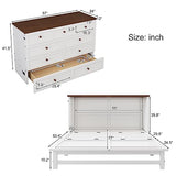 Full Size Solid Pine Murphy Bed Chest with Charging Station and Large Storage Drawe,Folding Feature Perfect for Home Office or Small Room. Brabrety