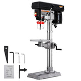 13 in Benchtop Drill Press, 7.5 Amp 120V, 288-3084 RPM Variable Speed Cast Iron Bench Drill Press, 0-45° Tilting Worktable, Tabletop Drilling Machine for Wood Metal PioneerWorks