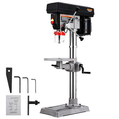 13 in Benchtop Drill Press, 7.5 Amp 120V, 288-3084 RPM Variable Speed Cast Iron Bench Drill Press, 0-45° Tilting Worktable, Tabletop Drilling Machine for Wood Metal - WoodArtSupply