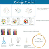 Zhenqing 3-Piece Hummingbird Embroidery Kit for Beginners - Complete Set with Pre-Printed 29x29cm Cotton Fabric, Hoop, Threads & Tools (C0168)
