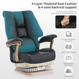 EXCEBET Big and Tall Executive Office Chair with Footrest, 400LBS Capacity Ergonomic High-Back Desk Office Chair with Lumbar Support, Padded Armrests & Thick Cushion, Black PU Leather Chairs EXCEBET