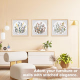 RidaaFri Embroidery Kit for Beginners, Set of 3 Flower Pattern DIY Kits for Adults & Starter, Hand Embroidery Practice Kit with Step-by-Step Guide & Video Tutorial, Includes Hoop, Needles, Floss