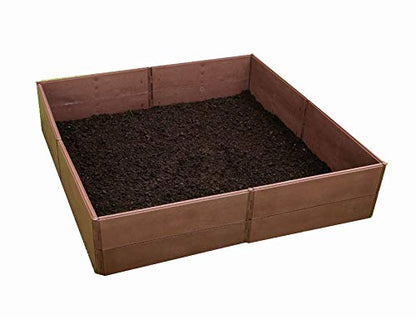 Emsco Group Raised Bed Garden Bed Boards - 4' x 4' - Brown - WoodArtSupply