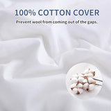 YMLIVE Summer Lightweight Wool Comforter Twin Size, 100GSM Thin Duvet Insert, Noiseless Cotton Shell, Breathable Light Down Alternative Comforter(White) YMLIVE