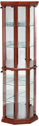Glass Corner Curio Cabinet with 6-Shelf Medium Brown 3393 Coaster Home Furnishings