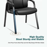 OLIXIS Waiting Room Chairs Set of 4, Leather Office Desk Reception Guest Stationary Side Chair with Padded Arms for Home Conference Lobby Area Meeting Church Medical Clinic Elderly Student OLIXIS