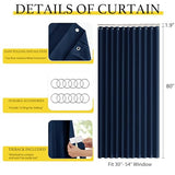 NICETOWN Room Divider Curtain for Bedroom Living Room Partition, Privacy Accordion Blackout Sound Proof Doorway Curtains, Sliding Glass Temporary Door Curtainfor Closet (Navy, 1 Panel, 60" W x 80" L) NICETOWN