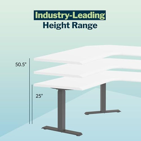 Vari ComfortEdge 80x60 L-Shape Electric Standing Desk – Height Adjustable Sit-Stand VariDesk for Corner Office with Reversible Left/Right Design + White Laminate Top/Slate Legs (Ships in 3 Boxes) Vari