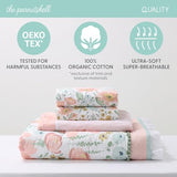 The Peanutshell 4 Piece Organic Cotton Baby Crib Bedding Set for Girls - Newborn, Infant & Toddler Nursery Bed Set Decor with Two Crib Sheets, Dust Ruffle Comforter - Wildflower The Peanutshell