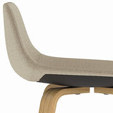 SIMPLIHOME Randolph Mid Century Modern Bentwood Counter Height Stool (Set of 2) with Light Wood in Natural Polyeseter linen fabric, For the Dining Room and Kitchen SIMPLIHOME