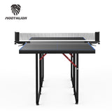 MOOTHLION Mid Size Indoor Table Tennis Table with Quick Clamp Ping Pong Net and Post, Foldable Indoor Pingpong Table Black and Blue MOOTHLION