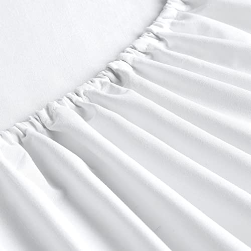 FreshCulture King Fitted Sheets, Bulk Pack of 6, Deep Pocket, Soft Microfiber Bottom Sheets for Home, Salons, Hotels, King Size Fitted Sheets Only (White) FreshCulture