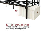 HOMERECOMMEND Metal Daybed Frame Twin Metal Slats Platform Base Box Spring Replacement Bed Sofa for Living Room Guest Room (Twin, Black) HOMERECOMMEND