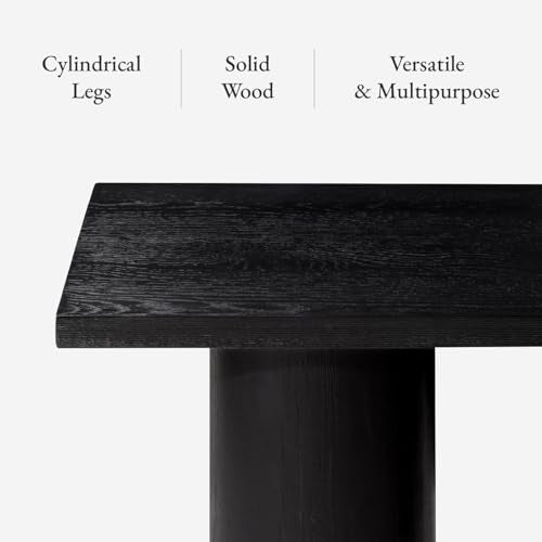 Maven Lane Lana Contemporary Rectangular Accent Console Table for Small Spaces and Front Door Entrance Hallway in Refined Black Finish Maven Lane