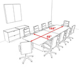 Modern Rectangular 12' Conference Table, OT-SUL-C33 UTM Furniture