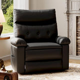 Garvee Oversized Recliner Chair - PU Leather Manual Recliner for Adults, Comfy Reclining Chair with Overstuffed Arms and Back, Side Pocket, Single Sofa for Living Room, Bedroom