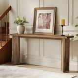 TRIBEWOOD Solid Wood Console Table, 70.9-Inch Extra Long Sofa Table Behind The Couch, Farmhouse Wooden Entryway Furniture with Sturdy Legs, for Living Room, Hallway, Foyer, Rustic Brown TRIBEWOOD