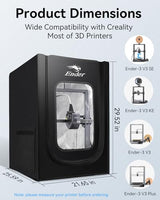 Creality Official 3D Printer Enclosure, Fireproof and Dustproof Tent Constant Temperature Protective Cover Compatible with Creality Ender 3/ Ender 3 V3 SE/Ender 3 V3 KE, 21.65”x 25.59”x 29.52” Creality