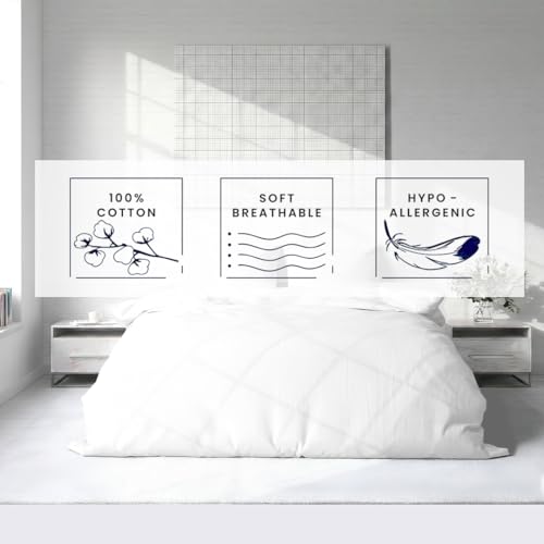 Kotton Culture 1 Pc Twin XL/Twin Duvet Cover Only-100% Egyptian Cotton 600 Thread Count Ultra Soft Premium Durable Comforter Cover Zipper Closure & Corner Ties - (White, 68" X 90") Kotton Culture