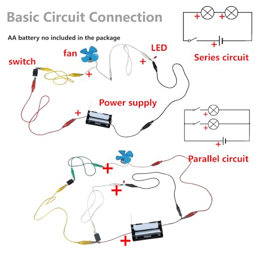 Delinx Fun Physics Science Experiment Kit: Windmill & Hand-cranked Generator, Solar Power, Basic Electric Circuit Learning, DIY Educational STEM Project for Kids & Teens, Girls & Boys Delinx