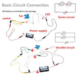 Delinx Fun Physics Science Experiment Kit: Windmill & Hand-cranked Generator, Solar Power, Basic Electric Circuit Learning, DIY Educational STEM Project for Kids & Teens, Girls & Boys Delinx