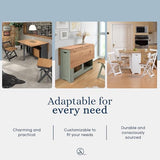 SECONIQUE Santos Butterfly Dining Set – 4 Assembled Foldable Chairs + 1 Folding Table – Space-Saving Table with Nesting Chairs - Compact and Easy to Assemble - Green & Rustic Pine Wood SECONIQUE