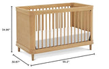 NAMESAKE Marin with Cane 3-in-1 Convertible Crib in Honey and Honey Cane, Greenguard Gold Certified NAMESAKE