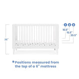 Delta Children Ollie 4-in-1 Convertible Crib - Greenguard Gold Certified, Bianca White Delta Children